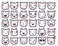 Hand drawn vector emoticons collection.