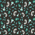 Hand drawn vector eps10 biologic seamless pattern.