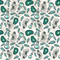 Hand drawn vector eps10 biologic seamless pattern.