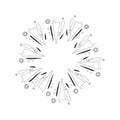 Hand drawn vector firework star burst sunburst doodle icon explosion frame sparkless Royalty Free Stock Photo