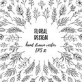 Hand drawn vector floral template. Christmas design elements le Royalty Free Stock Photo