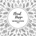 Hand drawn vector floral template. Christmas design elements le Royalty Free Stock Photo