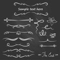 Hand Drawn Vector Flourishes, Accent Text (vector). Royalty Free Stock Photo