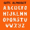 Hand drawn vector font. Sketch style alphabet Royalty Free Stock Photo