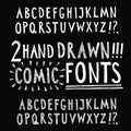 Hand drawn vector fonts set Royalty Free Stock Photo