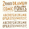 Hand drawn vector fonts set Royalty Free Stock Photo