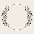 Hand drawn vector frame. Vintage laurel wreaths. Circular laurel foliate design element. Decorative elements for design. Vector
