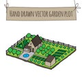 Hand drawn vector garden plot illustration vector