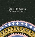 Hand drawn vector geometric background. Modern and stylish scandinavian card design.