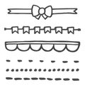 Hand drawn vector headers and flags illustration set Royalty Free Stock Photo
