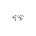 Hand drawn vector icon. Paragliding, sky sports logo element.