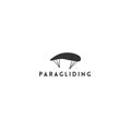 Hand drawn vector icon. Paragliding, sky sports logo template.