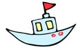 Hand-drawn vector illustration of baby boat for icon