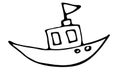 Hand-drawn vector illustration of a baby boat