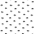 Hand drawn vector illustration of black cloud rain drops pattern. Royalty Free Stock Photo