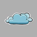 Hand drawn vector illustration. Clouds. Sticker. Cartoon patch b