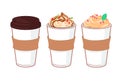 Hand drawn vector illustration - Coffee to go and other sweet de