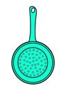 Hand drawn vector illustration of colander in color