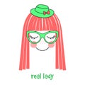 Real lady hat and glasses poster Royalty Free Stock Photo