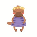 Cute platypus princess Royalty Free Stock Photo