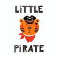 Cute tiger pirate Royalty Free Stock Photo