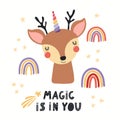 Cute unicorn deer illustration