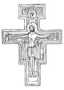 Hand drawn illustration of the Cross of Saint Damian