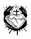 Jesus Christ Sacred Heart illustration Royalty Free Stock Photo