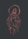 Jesus Christ Sacred Heart illustration Royalty Free Stock Photo