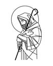 Jesus Good Shepherd hand drawn illustration