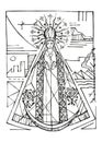 Hand drawn illustration of Our Lady of El Roble Virgin