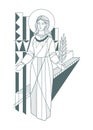 Hand drawn illustration of Saint Cecilia Royalty Free Stock Photo
