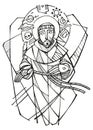 Hand drawn illustration of Saint Francis of Assisi Royalty Free Stock Photo