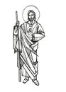 Hand drawn illustration of St Jude Thaddeus Royalty Free Stock Photo