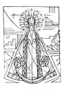 Hand drawn illustration of Virgen del Roble