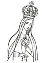 Hand drawn illustration of the Virgen of Fatima