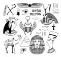 Hand drawn vector illustration - Egyptian collection. Gods of An