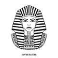 Hand drawn vector illustration - Egyptian collection. The pharaon of ancient Egypt, Tutankhamen. Perfect for