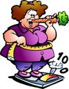 Hand-drawn Vector illustration of an Fat Lady Royalty Free Stock Photo