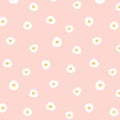 Hand drawn vector illustration of fried egg pattern in pink background. Royalty Free Stock Photo