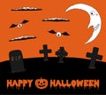 Halloween landscape graveyard illustration Royalty Free Stock Photo