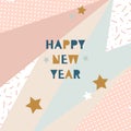 Hand drawn vector illustration - Happy new year Royalty Free Stock Photo