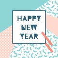 Hand drawn vector illustration - Happy new year Royalty Free Stock Photo