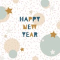 Hand drawn vector illustration - Happy new year in the style of Royalty Free Stock Photo