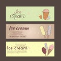 Hand drawn vector illustration with ice Cream Royalty Free Stock Photo