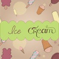 Hand drawn vector illustration with ice Cream Royalty Free Stock Photo