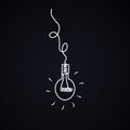 Hand drawn vector illustration lamp idea for business or science black and white sketch doodle