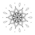 Hand drawn vector illustration. Mandala tattoo. Round Ornamental
