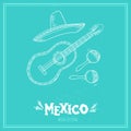 Hand drawn vector illustration - Mexico. Music festival.