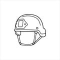 Hand drawn vector illustration of military helmet Royalty Free Stock Photo